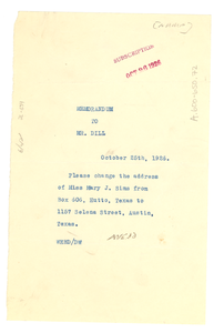 Memorandum from W. E. B. Du Bois to A. G. Dill