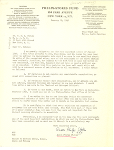 Letter from Phelps-Stokes Fund to W. E. B. Du Bois