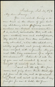 Letter from William Lloyd Garrison, Roxbury, [Mass.], to Fanny Garrison Villard, Feb. 26, 1874