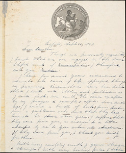 Thumbnail for Letter from Jacob Weston, Byfield, [Massachusetts], to William Lloyd Garrison, 1839 Sept[ember] 22