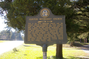 Clinton Methodist Church historical marker