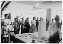 Thumbnail for Little Rock Nine students looking at a model of the UN Headquarters, New York, NY, 1958