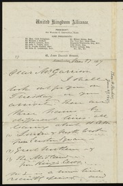 Letter to] Dear Mr. Garrison [manuscript