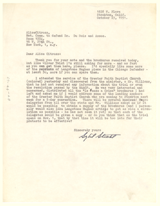 Letter from Sybil Sticht to National Committee to Defend Dr. W. E. B. Du Bois and Associates in the Peace Information Center