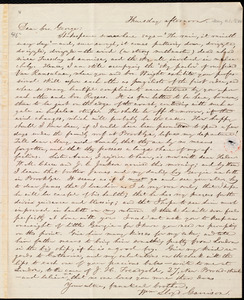 Letter from William Lloyd Garrison, New York, to George William Benson, May 21, 1840