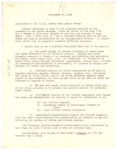 Memorandum from Leslie S. Perry to W. E. B. Du Bois