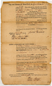 Freedom affidavit, New York, New York