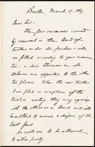 Letter from James C. Davis, Boston, to Samuel May, March 17, 1869