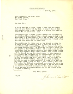 Letter from J. Monroe Hewlett to W. E. B. Du Bois