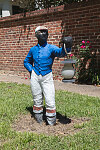 A so-called black "lawn jockey" in Aiken, South Carolina. These figures of an African-American figure in jockey attire have diminished in number across the United States, or even been painted over to depict the jockey as white, in response to allegations that the figures are remnants of a racist past