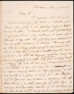 Letter from Arthur Tappan, New Haven, to Amos Augustus Phelps, Jany 17 1835