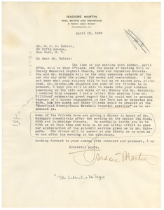 Letter from the N.A.A.C.P. Philadelphia Branch to W. E. B. Du Bois