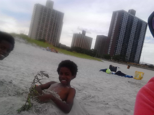 Cairo and Saleem Williams at Rockaway Beach