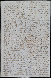 Thumbnail for Letter from Richard Davis Webb, Dublin, [Ireland], to Maria Weston Chapman, Sunday, February 23, 1851