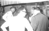 Roosevelt Barnett speaking to L. B. Sullivan, city commissioner of public safety, during a civil rights demonstration in downtown Montgomery, Alabama.