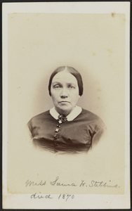 Carte-de-visite portrait of Miss Laura W. Stebbins