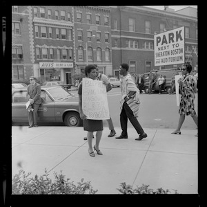 Philadelphia NAACP members picketing outside the 58th annual Boston convention