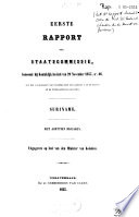 Eerste rapport der Staatscommissie, benoemd bij Koninklijk besluit van 29 November 1853, no. 66 ... Suriname