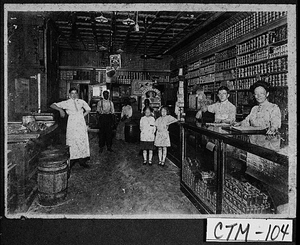 Photograph of interior of Schroder & Co. Groceries, Savannah, Chatham County, Georgia, ca. 1905-1908