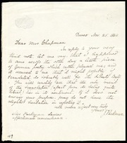 Letter to] Dear Mrs. Chapman [manuscript