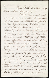 Thumbnail for Letter from Oliver Johnson, New York, to Maria Weston Chapman, 10 Nov. 1859