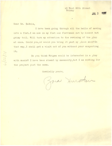 Letter from Zora Neale Hurston to W. E. B. Du Bois