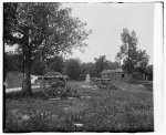 [Cannons, monument, and cabin at Chickamauga and Chattanooga National Military Park]