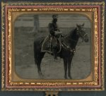 [Unidentified soldier in Union officer's uniform on horse]