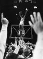 Michael Wilson celebrates the basketball team's win against Notre Dame, 1981