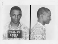 Mississippi State Sovereignty Commission photograph of Frederick Leonard following his arrest for his participation in the Freedom Rides, Jackson, Mississippi, 1961 May 28