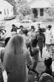 Female guests waiting for Josephine Bradford to throw her bouquet at the reception following her wedding to Walter Bradley in Montgomery, Alabama,