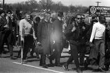 Civil rights marchers, including Jim Letherer, participating in the Selma to Montgomery March in Selma, Alabama.