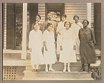 [Women and a man standing on steps at the National Training School for Women and Girls, Washington, D.C.]