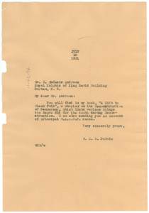 Letter from W. E. B. Du Bois to R. McCants Andrews