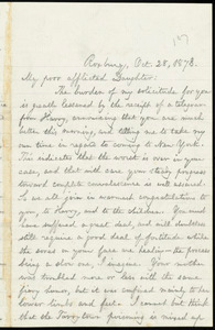 Letter from William Lloyd Garrison, Roxbury, [Mass.], to Fanny Garrison Villard, Oct. 28, 1878