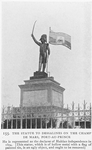 The Statue to Dessalines on the Champ de Mars, Port-au-Prince; He is represented as the declarer of Haitian independence in 1804; [This statue, which is of hollow metal with a flag of painted tin, is an ugly object, and ought to be removed.]