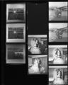 Set of negatives by Clinton Wright including Harriett and Willie Scott's wedding, Valerie Murray, Grace McGlothin's mother, Women's Demonstration Club, and a barber shop marquee, 1968