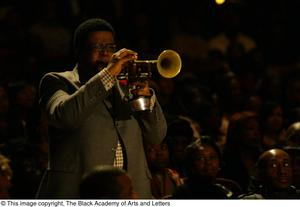 Musician playing a trumpet