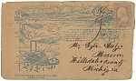 [Civil War envelope showing Union gunboats attacking Confederate fort with message "Our gunboats attacking the rebel forts"]