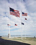 Flags at Fort Sumter in South Carolina