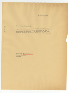 Memo from W. E. B. Du Bois to Florence M. Read