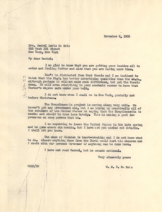 Letter from W. E. B. Du Bois to Rachel Davis DuBois