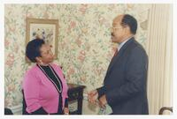 Unidentified Man and Woman at Commencement Event, 2001