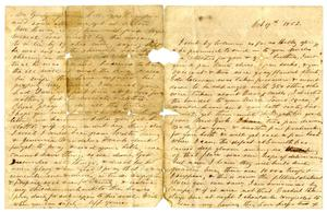 Letter from Maud C. Fentress to one of her sons, October 19, 1862