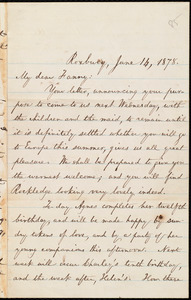 Letter from William Lloyd Garrison, Roxbury, [Mass.], to Fanny Garrison Villard, June 14, 1878