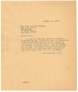 Letter from W. E. B. Du Bois to The Nation