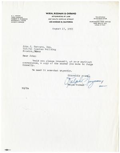 Letter from Ralph Guzman to John J. Herrera - 1955-08-17