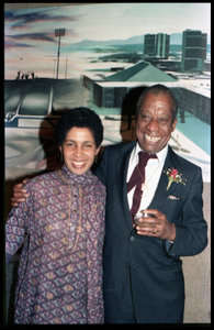 James Baldwin and Carlie Tartakov at his 60th birthday celebration, UMass Campus Center