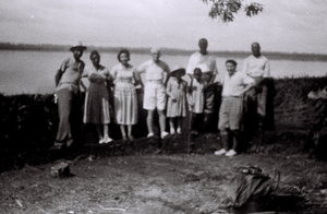 Field Work in Bunce Island, Sierra Leone: Group of Expatriates at Ruins of the British Slave Castle