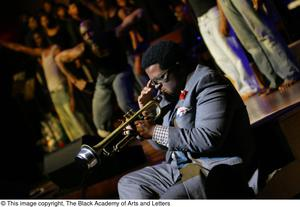 Musician playing a trumpet